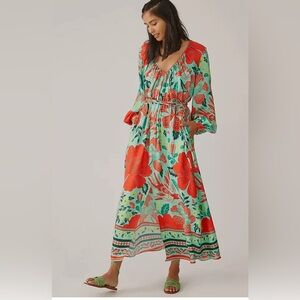 FARM Rio Vibrant Floral Long Sleeve Dress